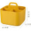 Stackable Home Basket Organizer With Handle Plastic Desktop Storage Box With Removable Divider Yellow 3