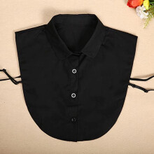 Vintage Detachable False Shirt Collar Black Square Design Accessory for Blouse and Sweater