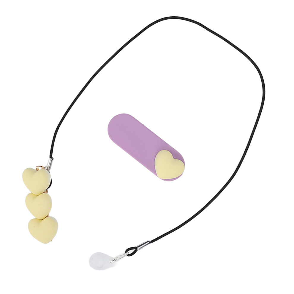 Yellow Hearing Aid Clip With 3 Hearts, Anti-Lost Rope For Elderly & Kids