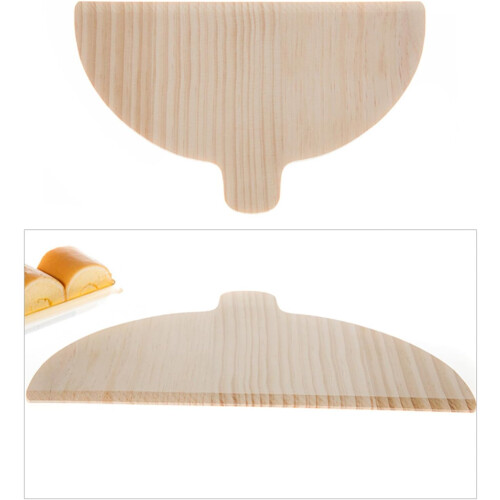 Pack of 4 Solid Wood Pizza Peel Half Round Serving Board with Ergonomic Handle for Baking 1