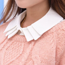 Detachable Collar Plus Size XL White ThreeLayer False Shirt Collar for Women