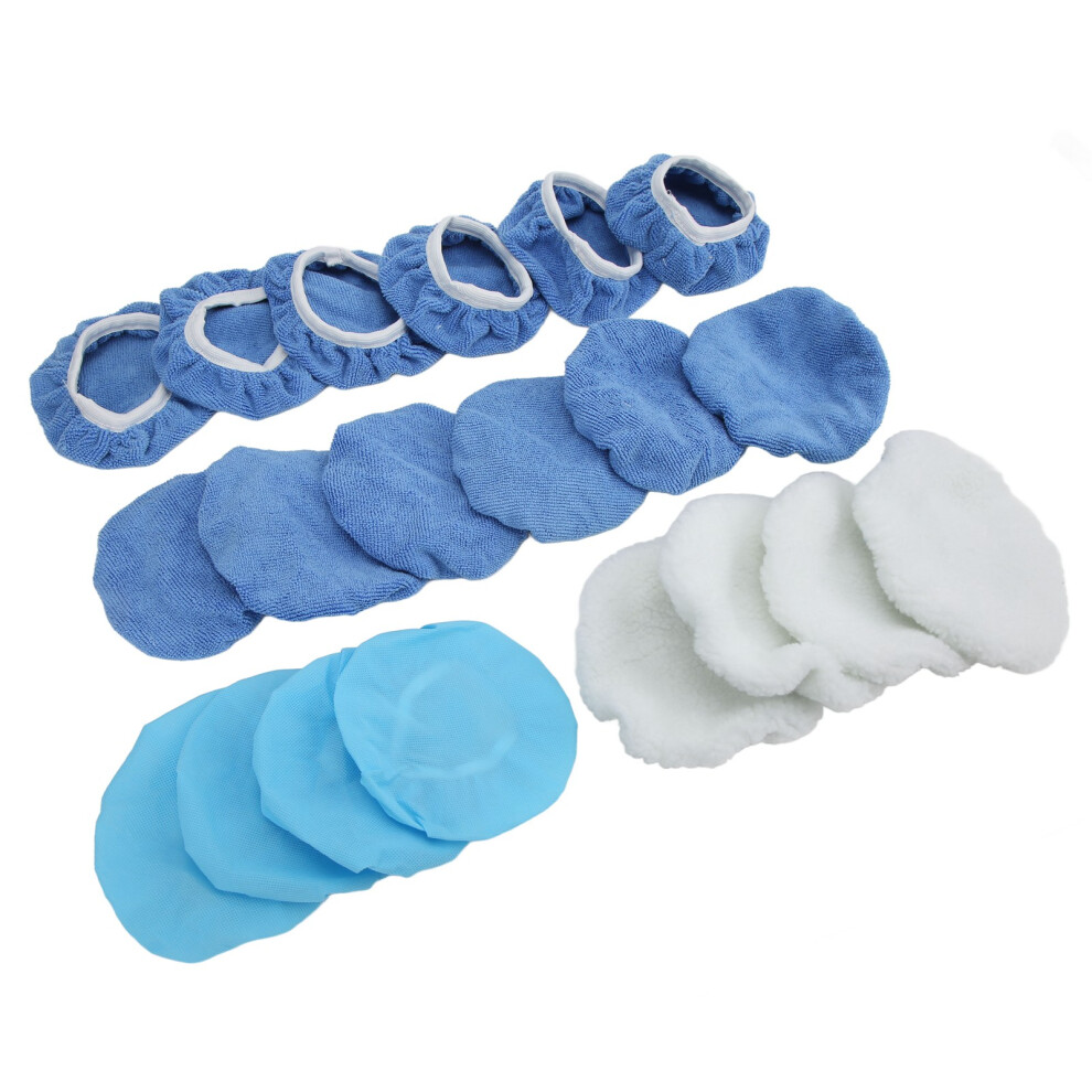 20 Pcs 6In Microfiber Car Polisher Buffing Bonnet Set For Cars, Motorcycles & Ships 7691375427993