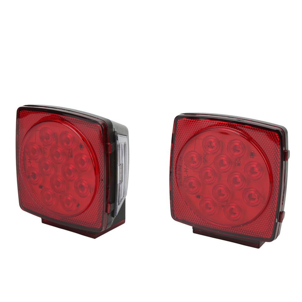 12V Led Square Trailer Tail Brake For Campers Boats Snowmobiles Bright Light 4921375428205
