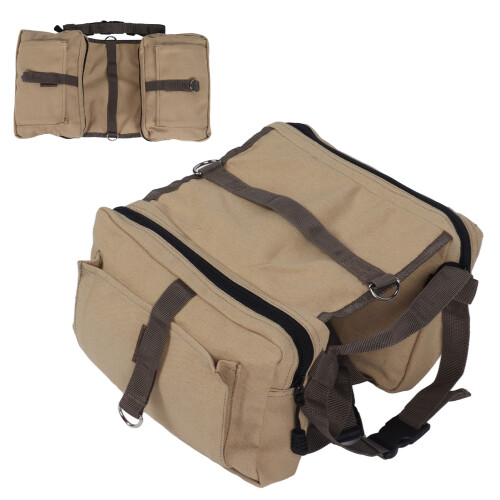 Lightweight Canvas Dog Backpack Harness with Pockets, 50.8cm