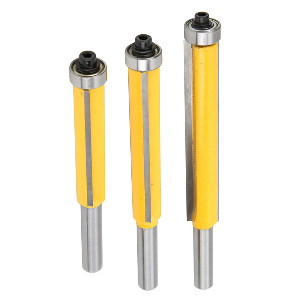 Flush Trim Router Bits Set 3Piece 8Mm Shank And Bottom Bearing Template Guide Woodworking Milling Cutter Tool 9199774045292