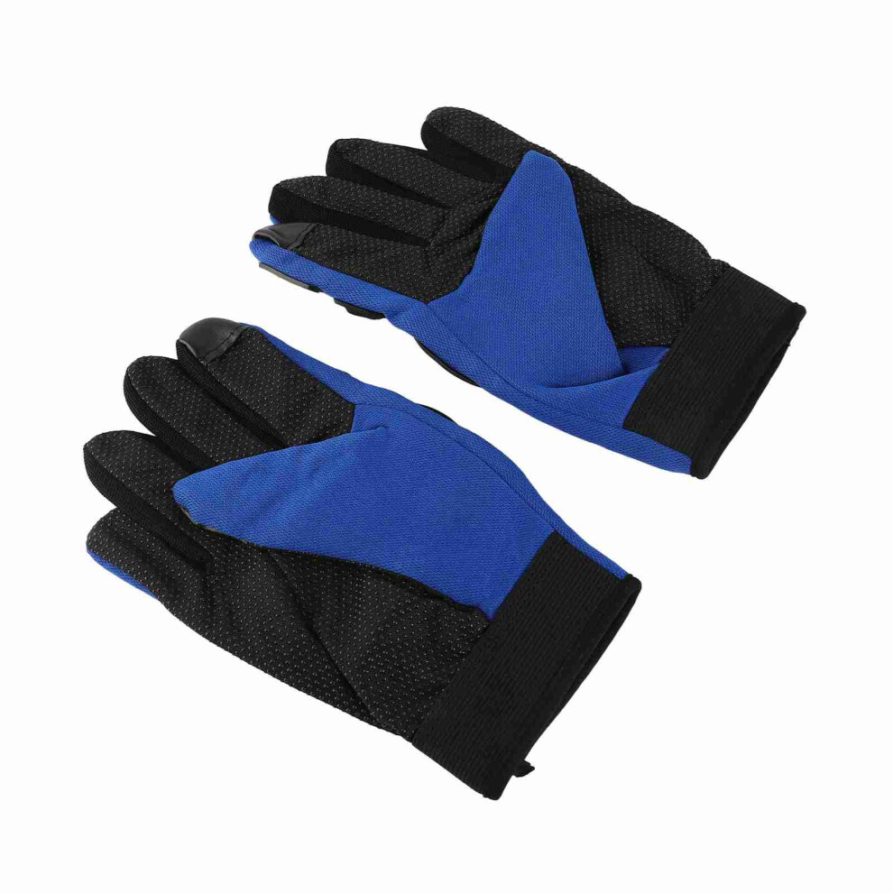 Motorcycle Touchscreen Gloves, Hard Knuckle Powersports Racing Blue 5081383191351