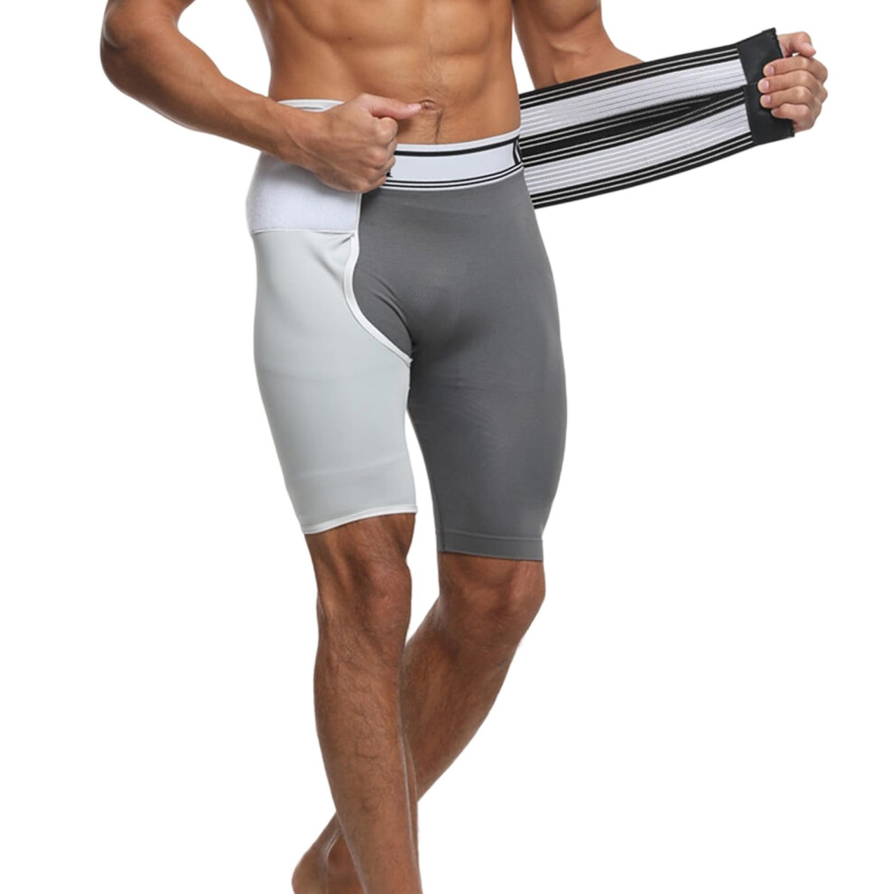 Thigh Compression Sleeve with Hip Support Belt, Breathable Adjustable Brace for Workout and Injury Prevention