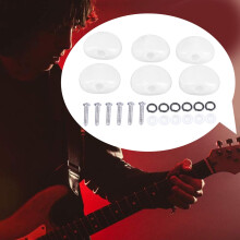 6 pezzi di manopole in plastica a semicerchio per accordatura chitarra folk/classica, bianco