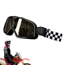 Retro Motorcycle Goggles with AntiWind Dustproof Protection, Wide Vision Lens for Riding and Cycling