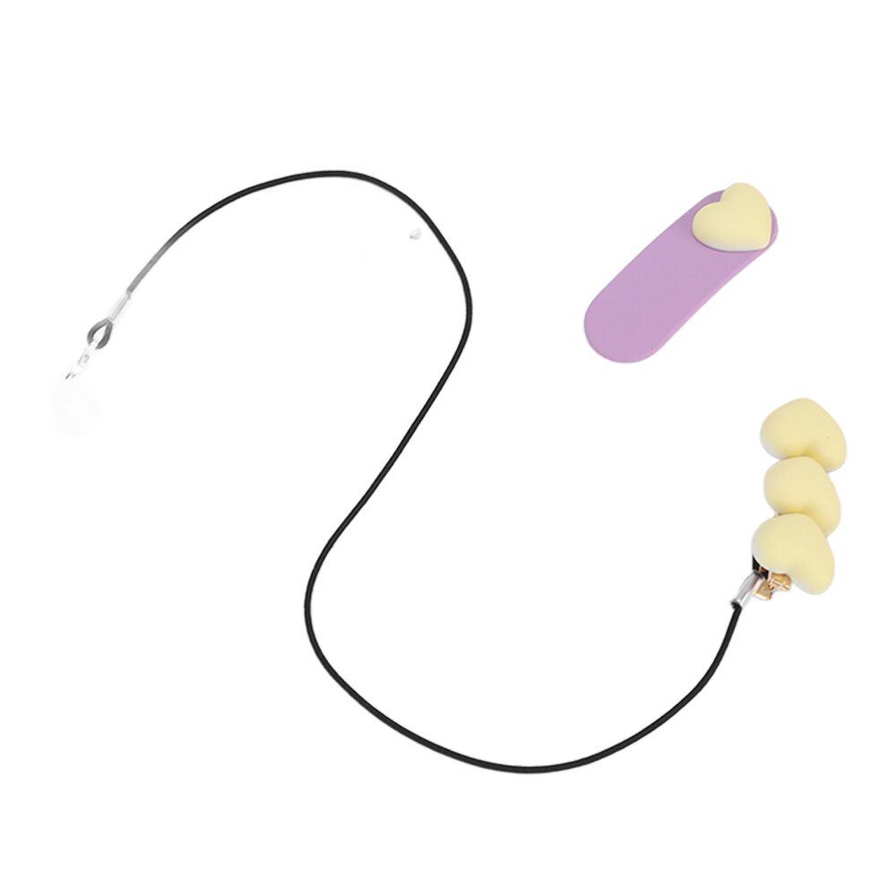 Yellow 3 Hearts Hearing Aid Clip Nylon Anti-Lost Rope For Elderly & Kids