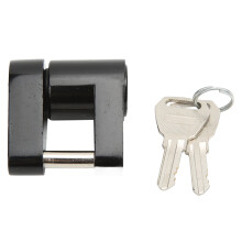 Compact Trailer Coupler Lock, 1/4in Dia Pin for Easy Carry, Padlock Style with Dust Cover for Tow Boat RV Truck