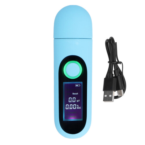 Alcohol Tester LCD 3-Color Display USB Rechargeable, 78g 1