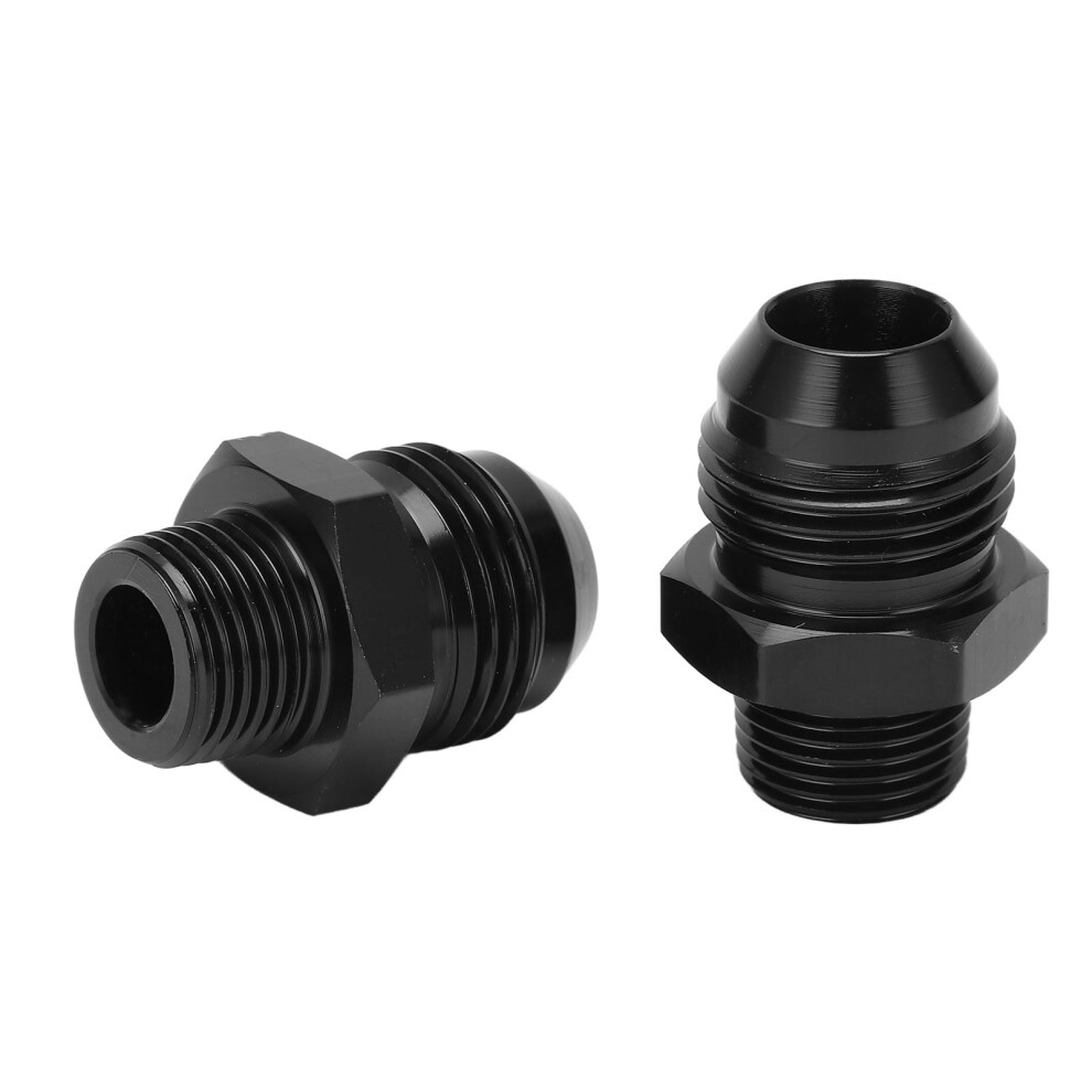 2 Pieces 10An To 3/8 Npt Straight Fuel Line Fitting Anodized Aluminum Black 4061375434612