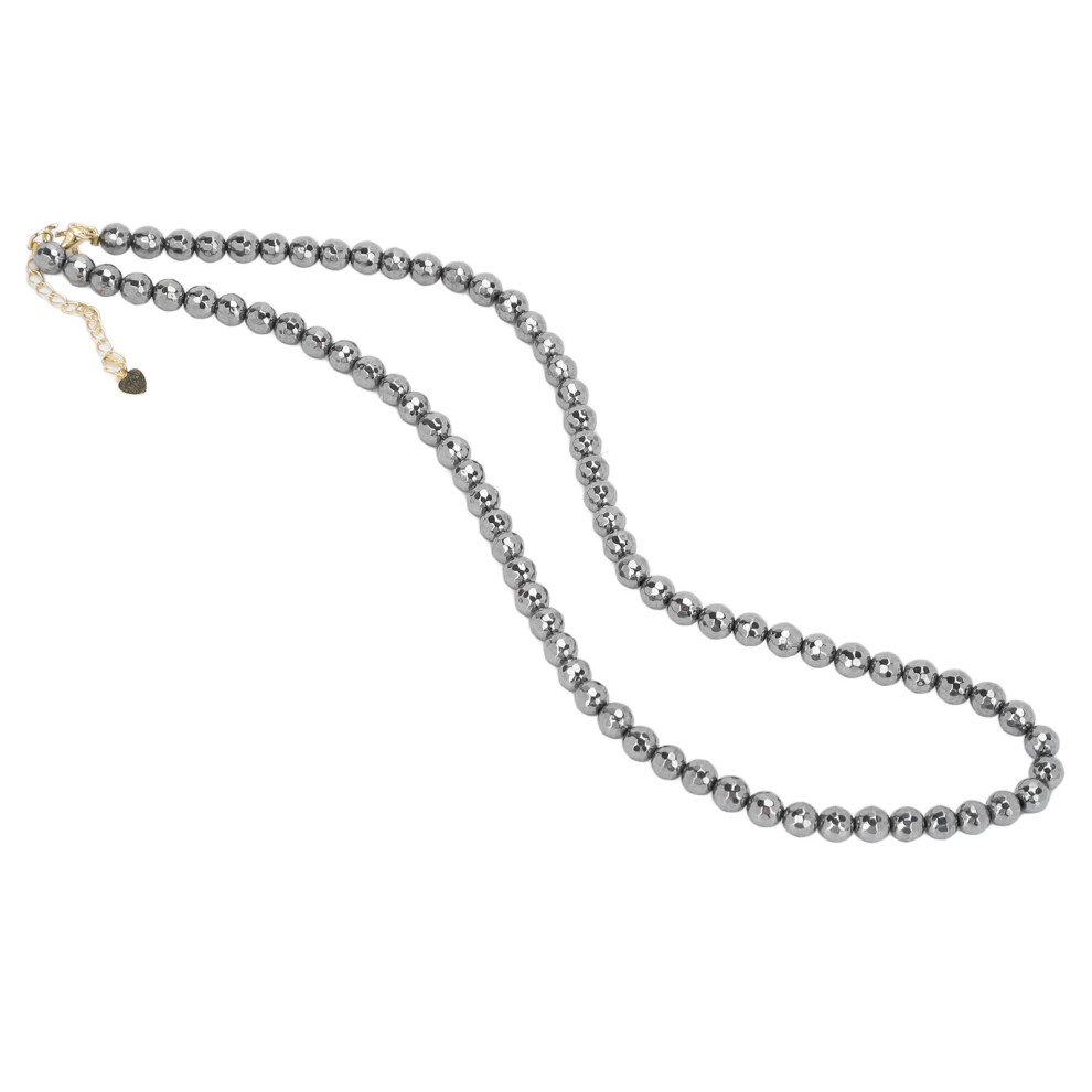 128 Facet Terahertz Beads Necklace for Women - Natural Stone, Unisex
