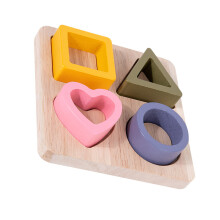 Kids Wooden Shape Sorter Toy - 12x12x3cm Preschool Learning Puzzle