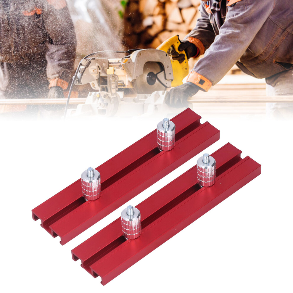 Woodworking Planing Stop Bench Dog Clamp Kit, Aluminum Alloy, 15.8Mm, Red & Silver 3471375436379