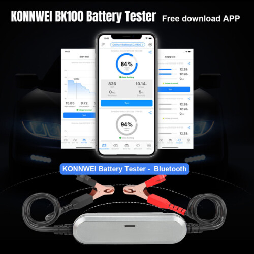 6V-12V Bluetooth Autobatterietester mit CCA 100-2000, Silber 1