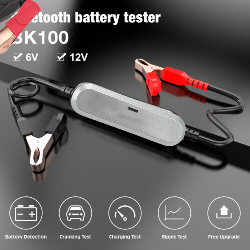 6V-12V Bluetooth Autobatterietester mit CCA 100-2000, Silber 2