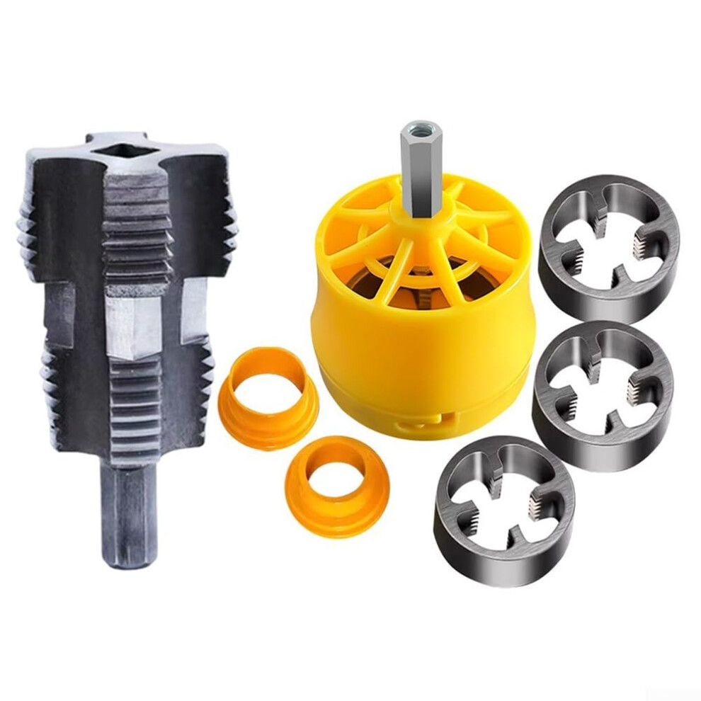 Pvc Pipe Threading Tool For 4Point And 6Point Pipes, Metal And Plastic Plumbing Thread Cutter, Dualended, Handdriven 9187378396216