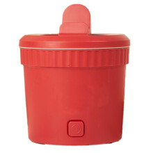 Mini Electric Cooker 1L MultiFunction Hot Pot for Soup Noodles Steaming Frying with Lid Red