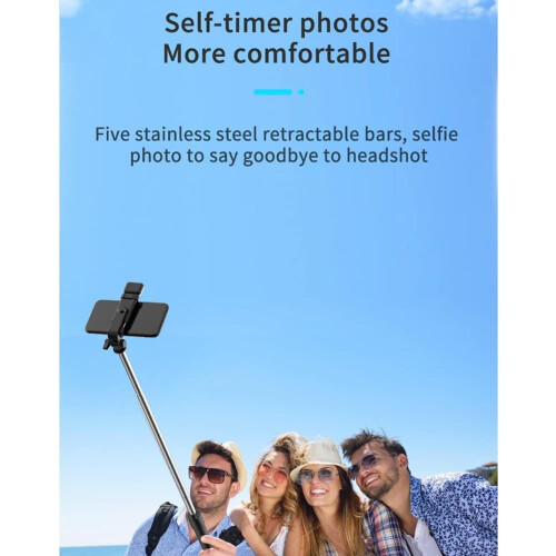 Selfie Stick Tripod Stand with Bluetooth Remote, 360 Rotation, Foldable Design for Live Streaming 1