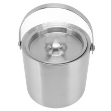 Double-Wall Insulated Ice Bucket For Cocktail Bar, Stainless Steel Chilled Drink Container With Ergonomic Handle For Parties And More!