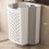 Wall Mounted Laundry Basket Foldable Large Capacity Hanging Hamper for Bathroom Storage White 5