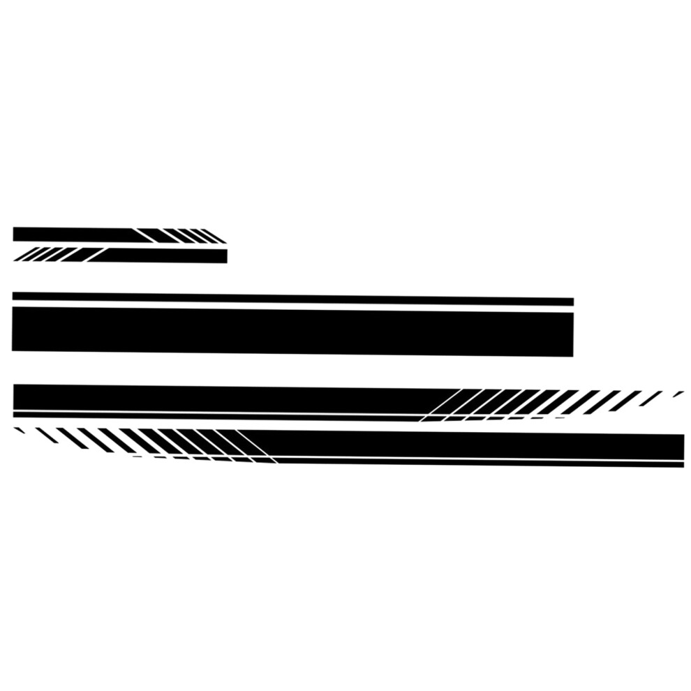 Universal Car Racing Stripes Decal Set, Waterproof Pvc Side Skirt Roof Hood Stickers Black 9199774047418