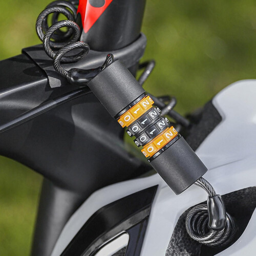 4Digit Combination AntiTheft Cable Lock For Bikes, Luggage, Backpacks  Security Steel Cable Portable 1