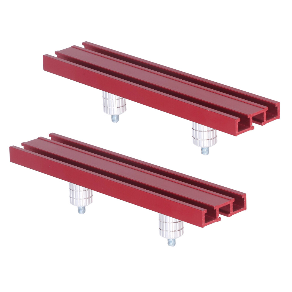 Woodworking Planing Stop Bench Dog Clamp Kit 15.8Mm Aluminum Alloy Red & Silver 4281375445009