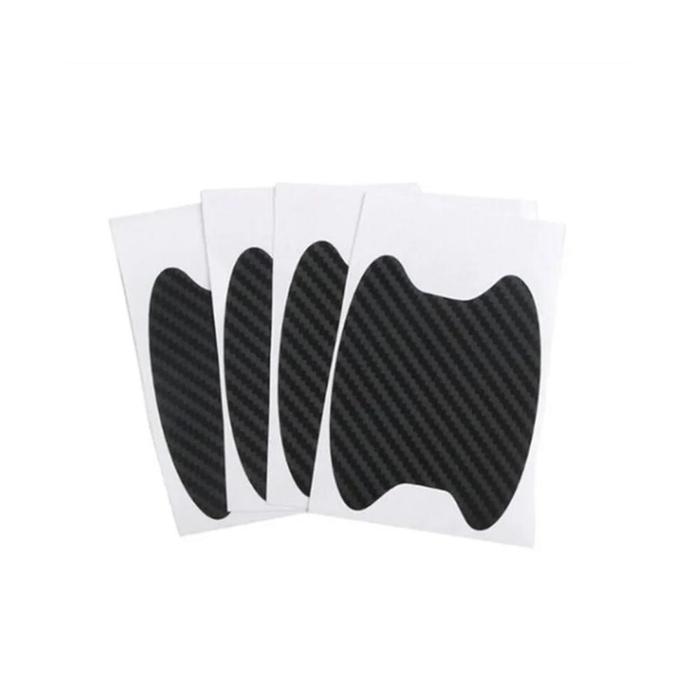 Door Handle Cover Carbon Fiber Finish Scratches Resistant Protection Film For Car Exterior Styling 4Pcs Set Black 9199774047845