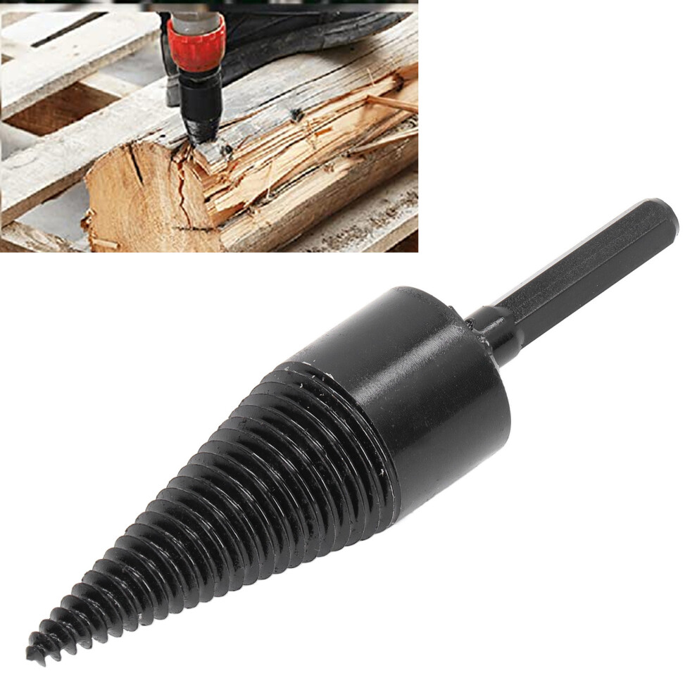 50Mm Hex Shank Firewood Drill Bit Log Splitter Tool Carbon Steel Black 4631375448256