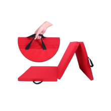 Gymnastics Mat 5cm Thick Folding PU Leather Fitness Mat with Handles for Home Workouts 180x60cm
