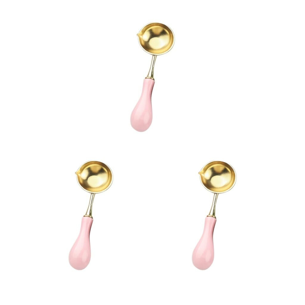 Pink Stainless Steel Spoon Wax Seal Warmer 3Piece Set For Wax Seal Stamp Envelope