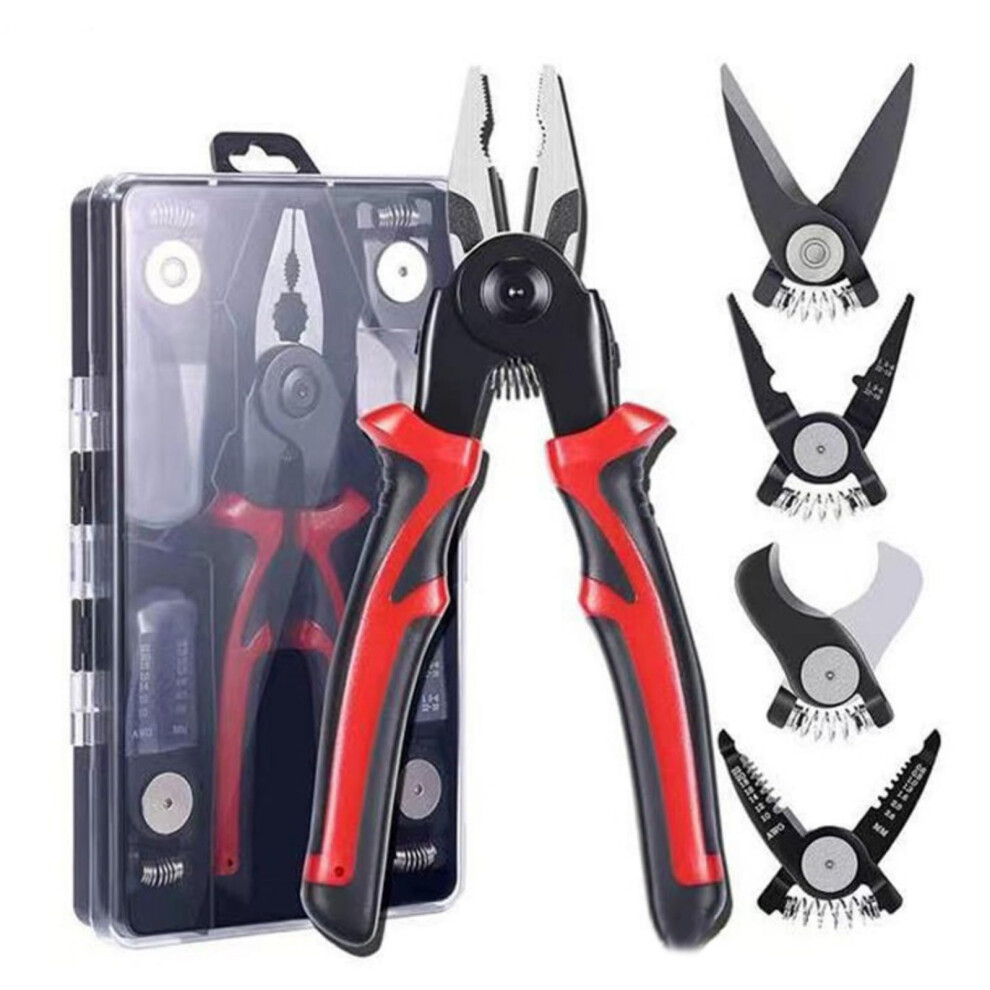 5 In 1 Multifunctional Electrician Tool Kit With Interchangeable Attachments And Heavy Duty Pliers 9199774048231