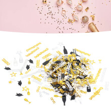 Confetti Paper 100g Black Gold Silver Glossy for Party and School Event Decor