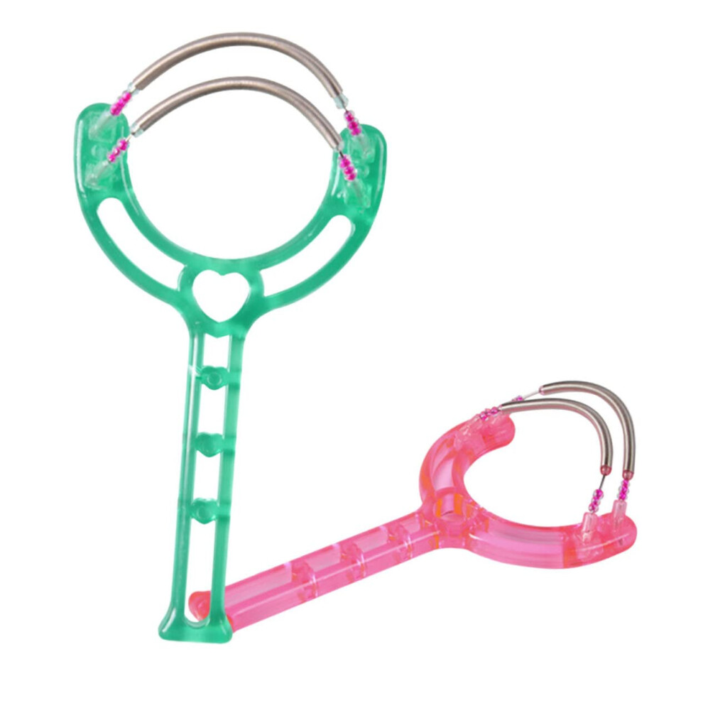 Facial Hair Removal Device Dual Spring Design 2Pieces Handheld Plastic Epilator Tool Quick Painless Hair Removal Random Color
