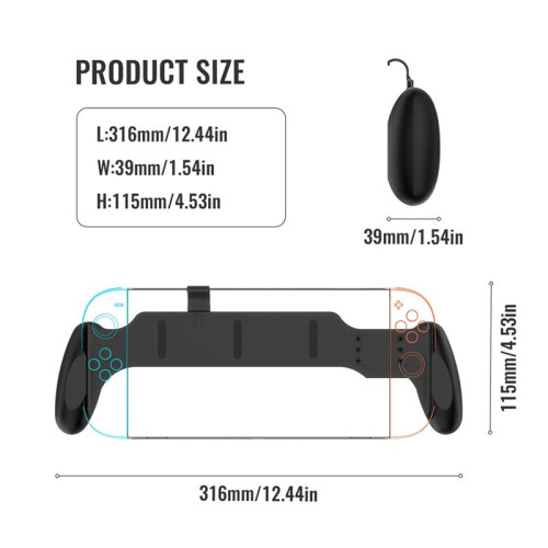 Impugnatura per Gamepad per Console di Gioco /Switch2/OLED Supporto Ergonomico Antiscivolo per Console di Gioco per Accessorio  Bianco 2
