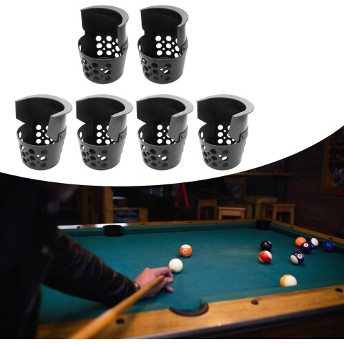 6Pcs Heavy Duty Billiard Table Pockets Set with Large Capacity Durable Drop Pockets for Pool Table 1