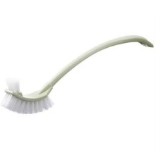 Multifunctionele Dubbele Kop Toiletborstel met Zachte Haren, Gebogen Borstel voor Badkamerreiniging, Lange Steel Hoekborstel C