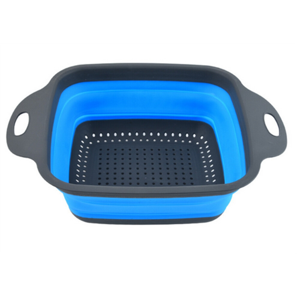 Silicone Folding Drain Fruit Vegetable Washing Basket Foldable Strainer Drainer Kitchen Storage Tool Dish Large 6033845212592
