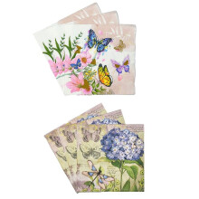 6 Packungen 20 Stück/Packung 33 X 33 cm Blumen- und Schmetterlings-Druckpapier Einweg-Tischservietten Taschentücher Hochzeitsfeier-Dekoration