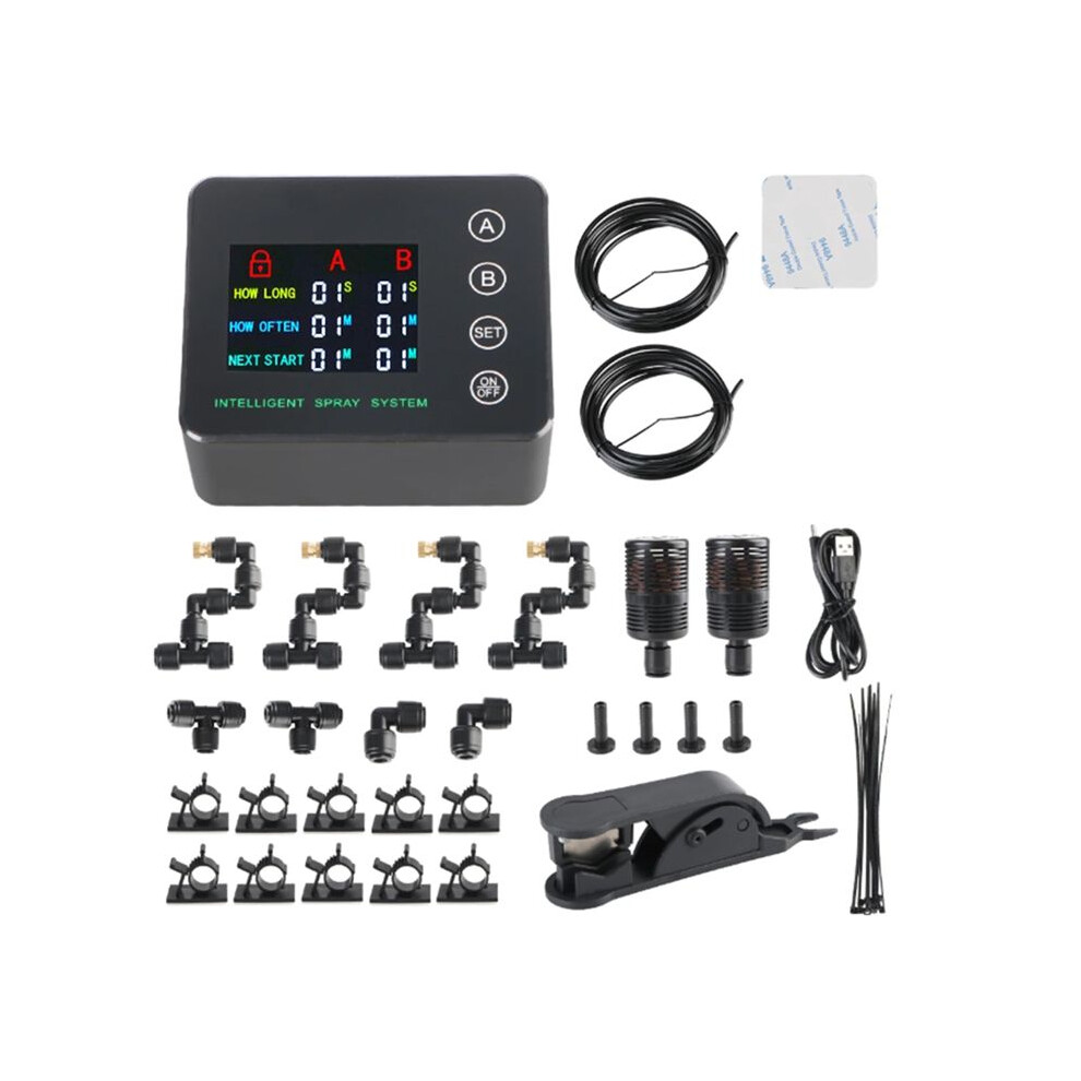 4 Nozzles Electronic Spraying Set Double Pump Irrigation Timer System Automatic Watering Nozzles System 10M Hose 4713860191813