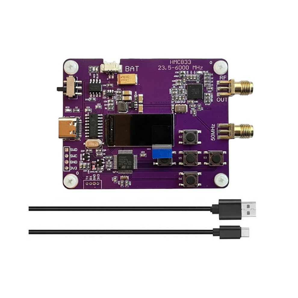 6Ghz Rf Signal Generator 23.5Mhz-6000Mhz Module Keypad Version Oled Screen Display Hmc833 4712492347445