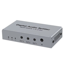 Digitale Optische Splitter, SPDIF TOSLINK Digitale Optische Audiosplitter 1 in 3 Uit, Audioformaatondersteuning LPCM2.0 Doldy