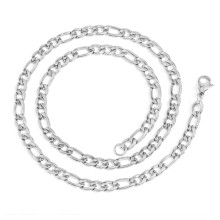 Colar de corrente de prata para homens e mulheres, corrente Figaro com design cubano de Miami, corrente de elos em prata de lei 925 resistente à