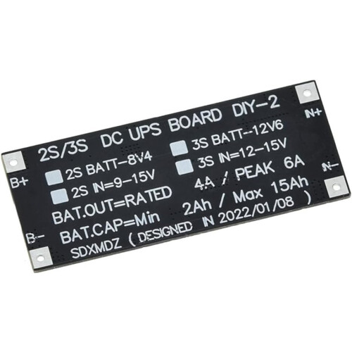 DC 12V/15V 50W 4A Charging Step Up Protection Module, 2S UPS Power Supply Module, Uninterruptible Power Control Board 2