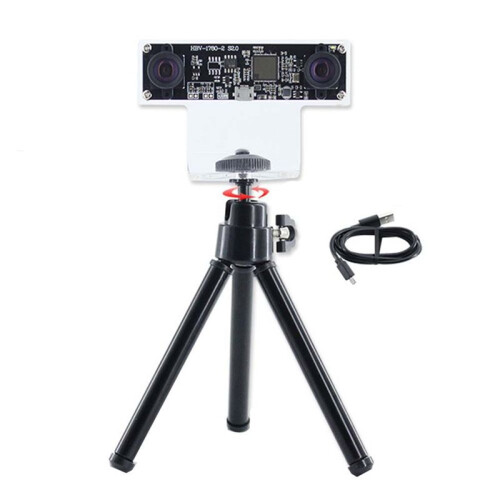 Module de Caméra 100 Degrés OV9732 Module de Caméra Double 1MP 2,1 mm Mise au Point Manuelle + Coque + Trépied pour WinXP/7/8/10 Linux/Android