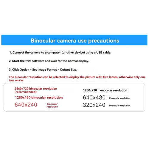 Module de Caméra 100 Degrés OV9732 Module de Caméra Double 1MP 2,1 mm Mise au Point Manuelle + Coque + Trépied pour WinXP/7/8/10 Linux/Android 1
