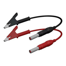 2 Stück 4 mm Einziehbarer Sicherheits-Bananenstecker auf Bananenstecker, Messleitung, Rot/Schwarz, 1 M, Vernickelter Kupfer-Bananenstecker J.70019
